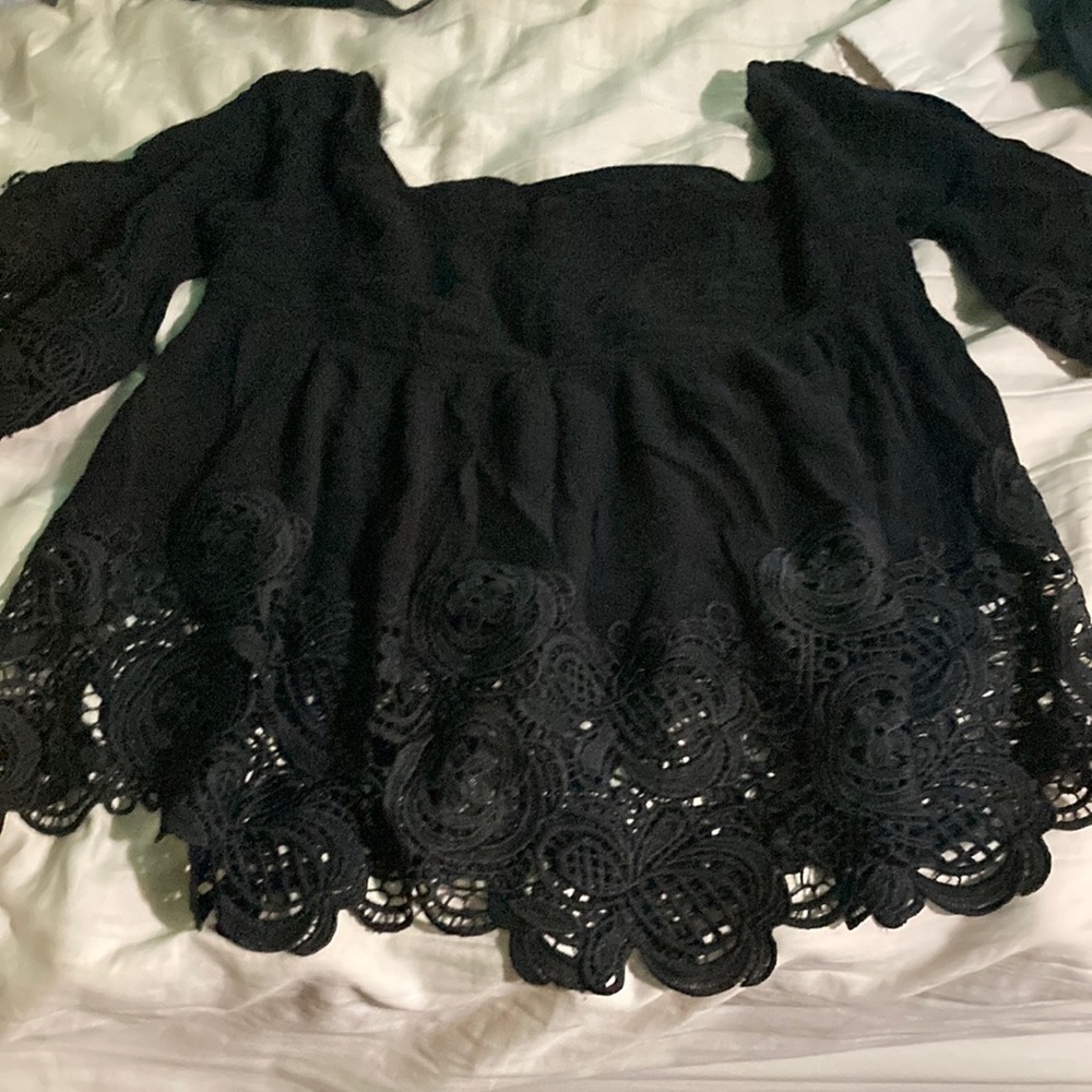 Black off the shoulder top